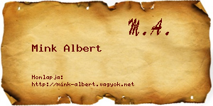 Mink Albert névjegykártya